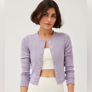 Outdoor Voices Cozy Ribbed Crip Cardigan In Earl Gray, Size Small. NWT!